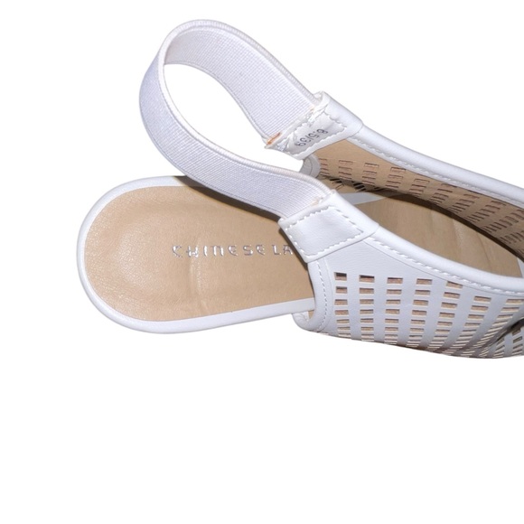 Chinese Laundry White Faux Leather Platform Sandals Sz 8.5 - Picture 10 of 14